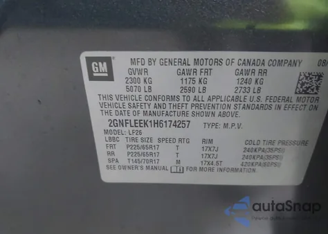 2017 Chevrolet Equinox Ls from USA, damaged, VIN 2GNFLEEK1H6174257